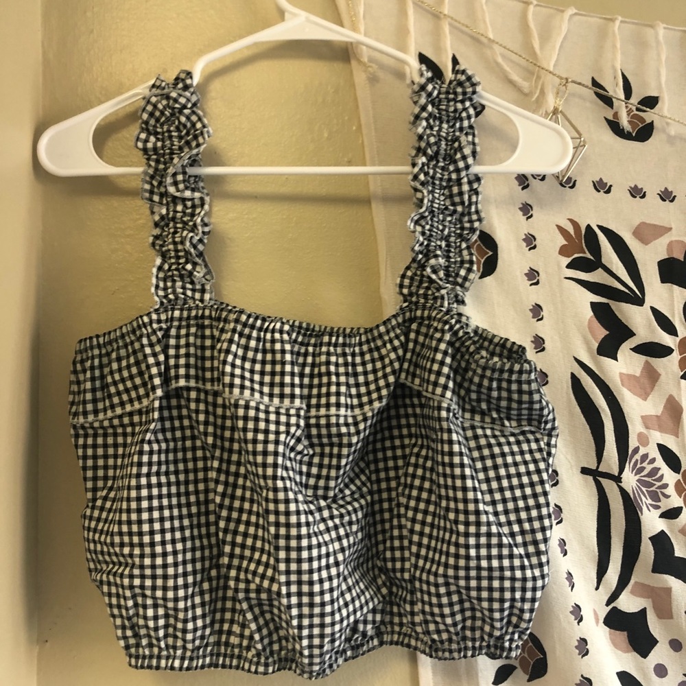 PACSUN cropped gingham top